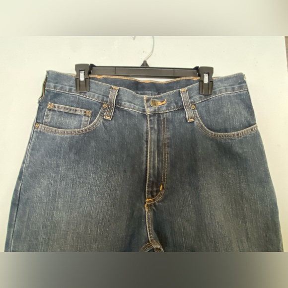 Carhartt Relaxed Fit Straight Leg Denim Jeans Men's 34X34 Workwear 5 Pocket - Picture 3 of 5